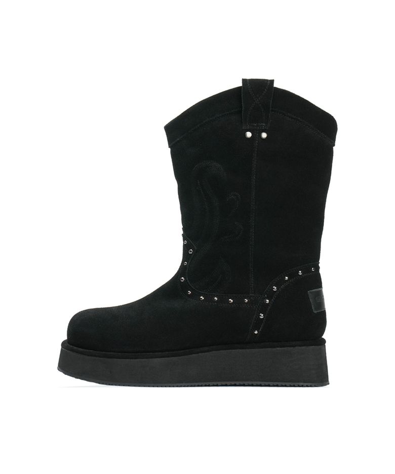 [X ODOR] WESTERN FUR BOOTS / BLACK