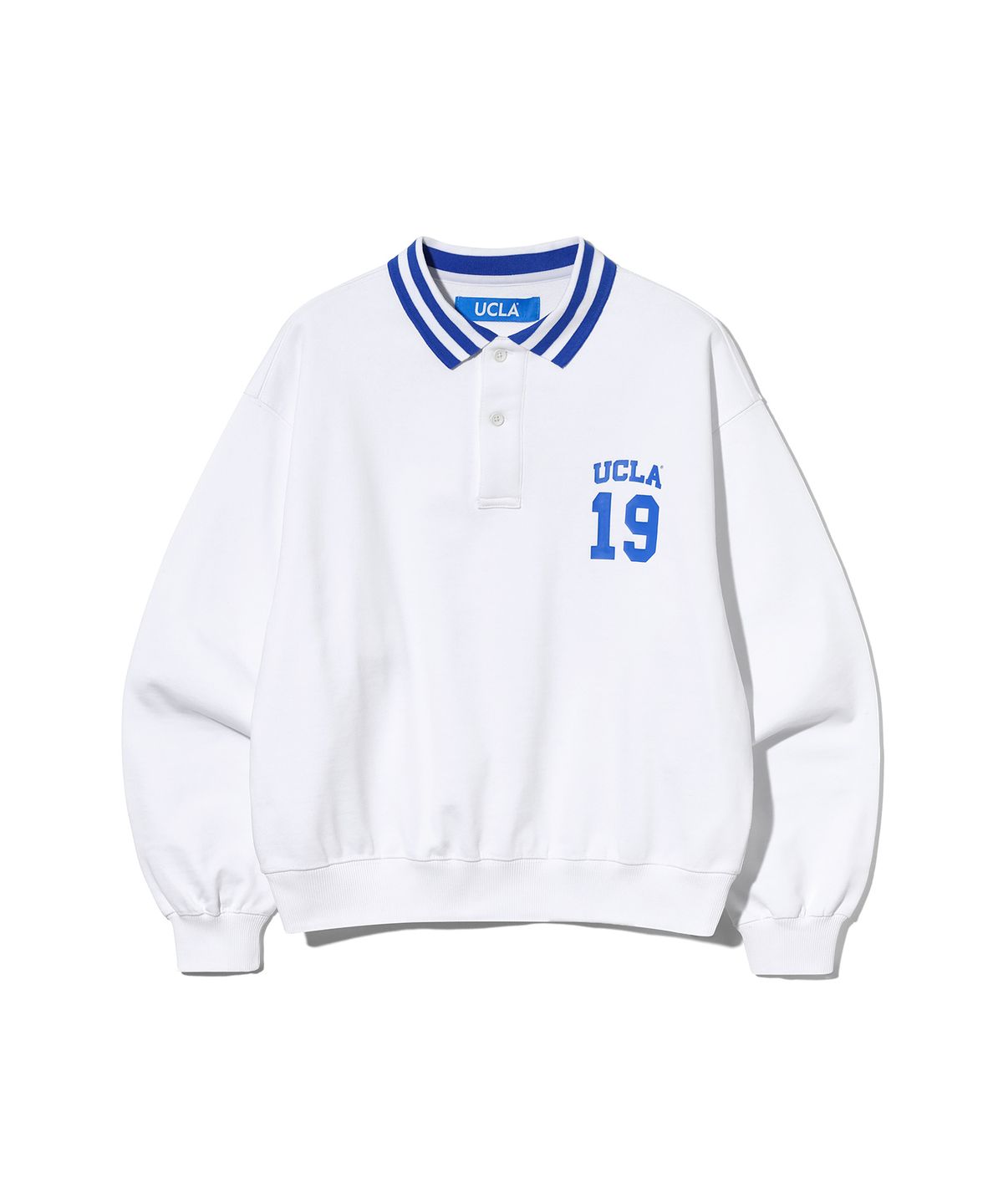 유씨엘에이(UCLA) 여성 1919 UCLA 칼라 기모 럭비셔츠[O-WHITE](UB9LT60)