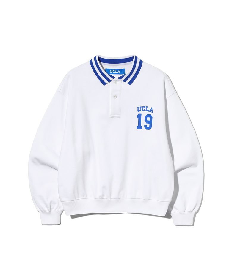 여성 1919 UCLA 칼라 기모 럭비셔츠[O-WHITE](UB9LT60)