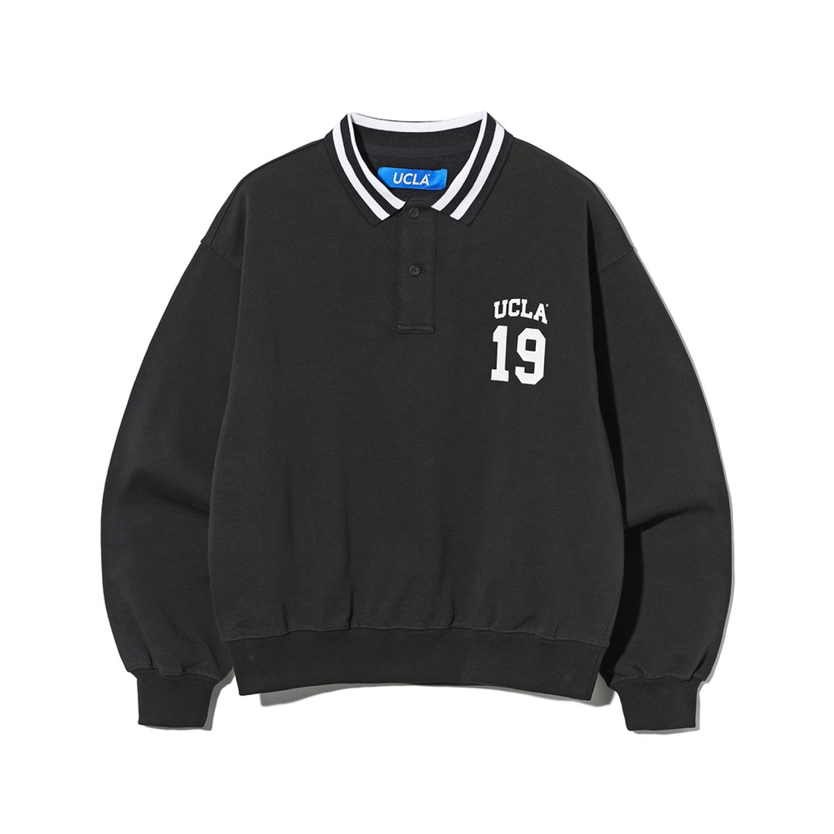 유씨엘에이(UCLA) 여성 1919 UCLA 칼라 기모 럭비셔츠[BLACK](UB9LT60)