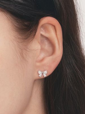 merry ribbon cubic earring