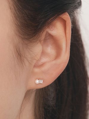 [silver925] berry cubic pearl earring