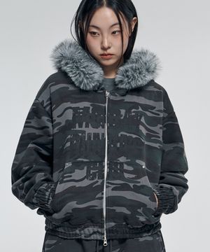 [벤힛xNEO]MRC 카모 퍼 후드집업 차콜