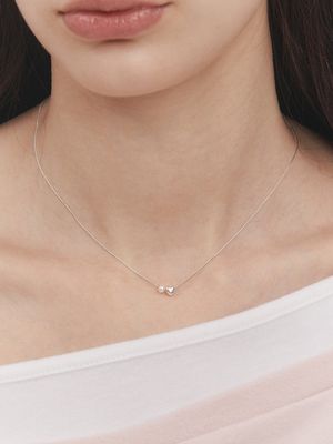 [silver925] veil pearl heart necklace