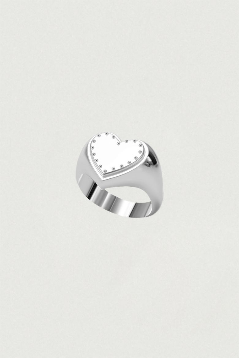 [925SILVER]ICING COOKIE HEART STUD RING