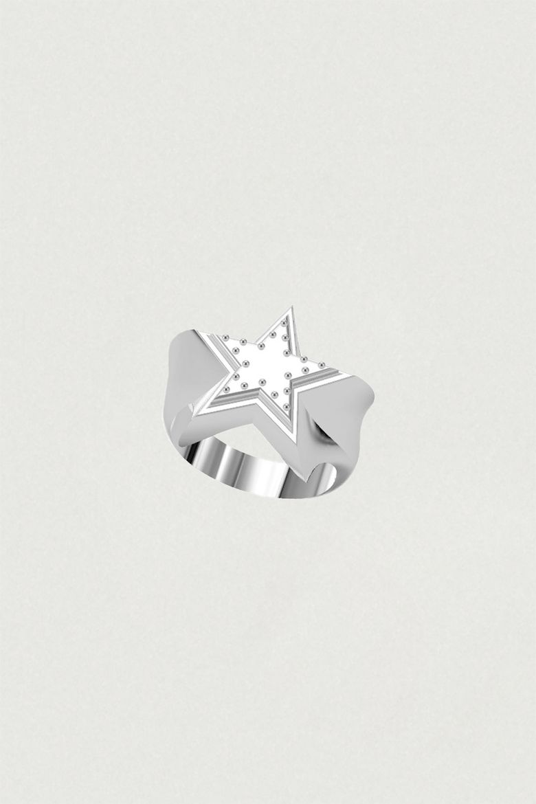 [925SILVER]ICING COOKIE STAR STUD RING