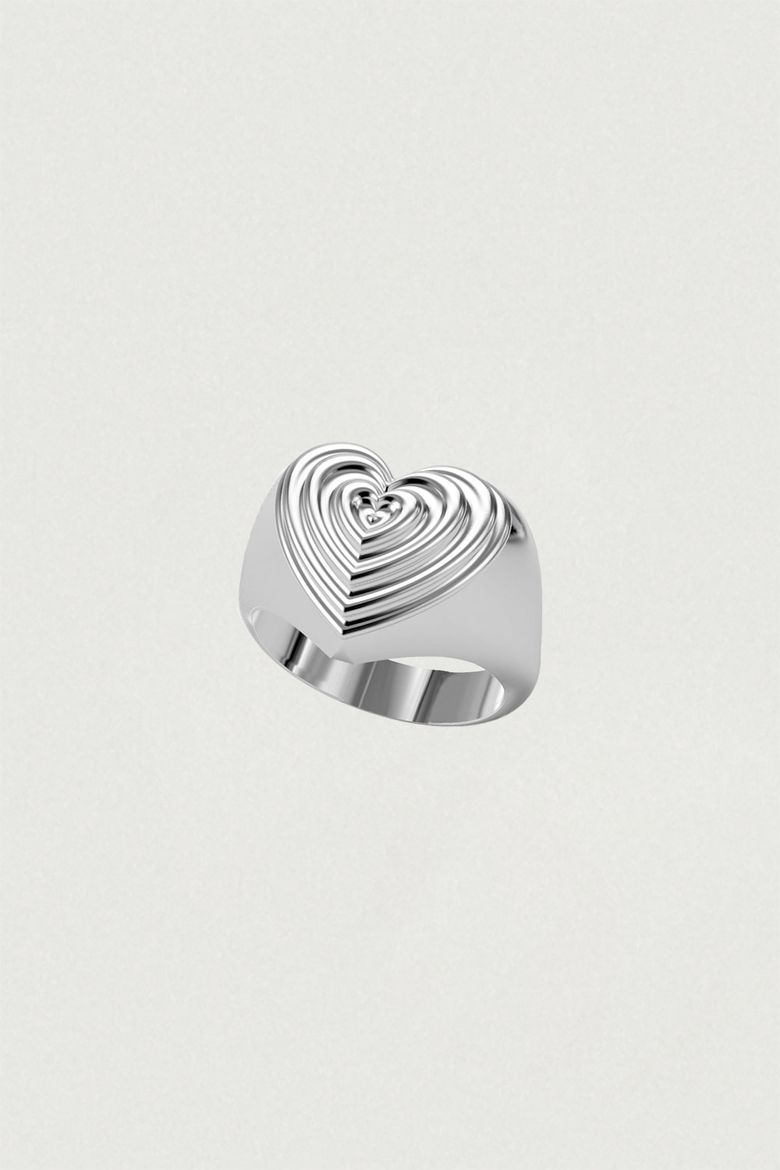 [925SILVER]CREAM CAKE HEART RING