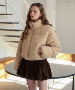 푸들 하이넥 숏 패딩