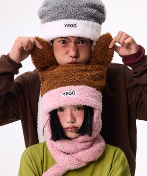 듀오 머플러 햇 브라운