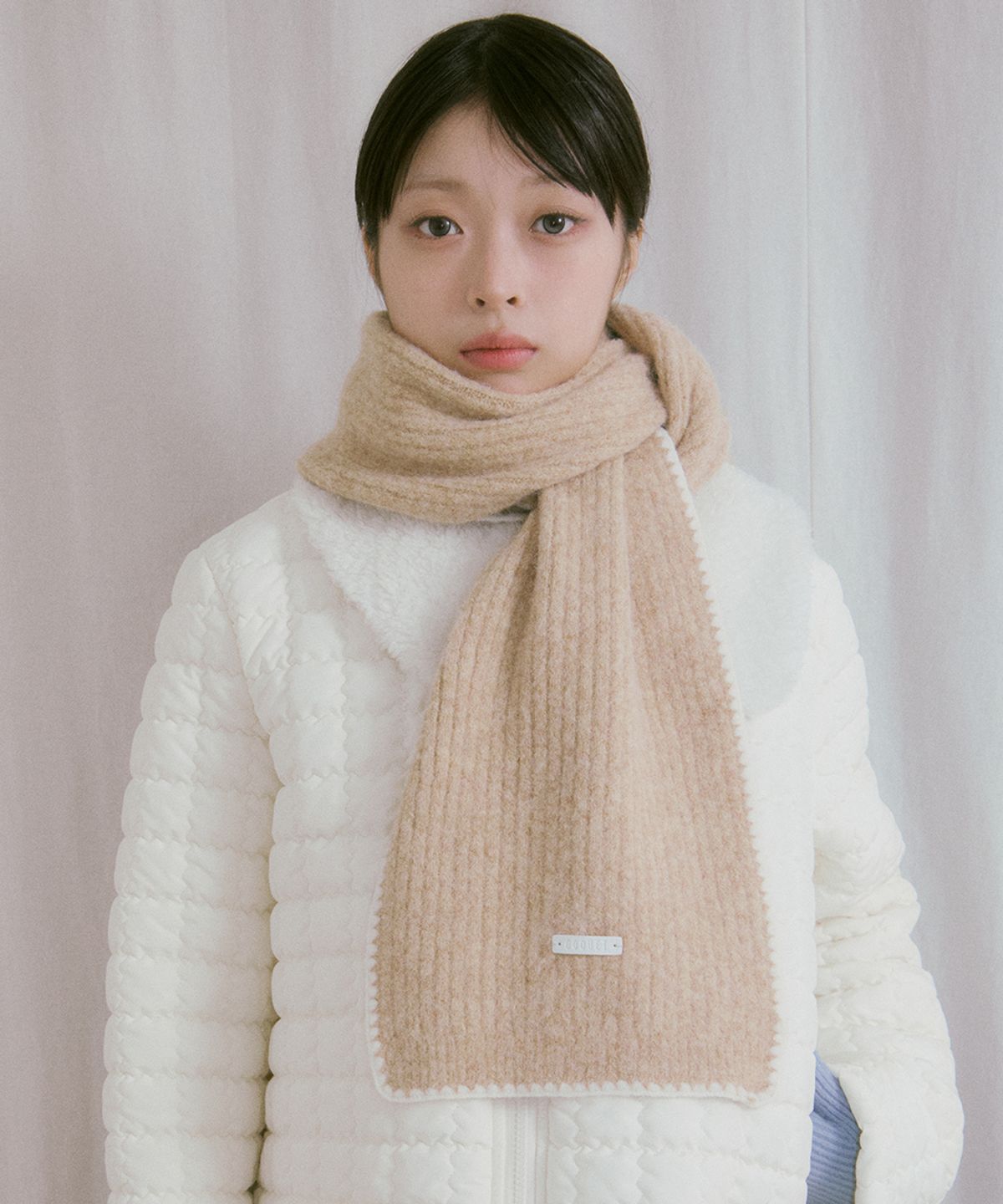 코케트(COQUET) Bokashi Mellow Rib Muffler Beige