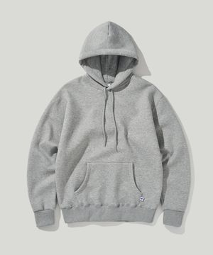 더블 코튼 플리스 후디 헤더 그레이