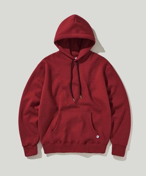 더블 코튼 플리스 후디 버건디