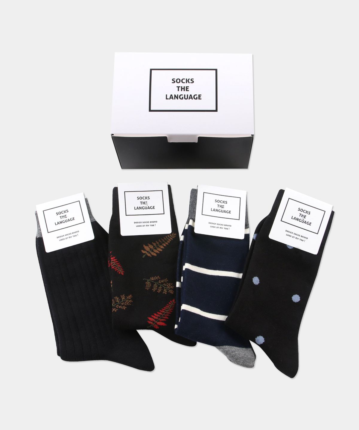 삭스더랭귀지(SOCKS THE LANGUAGE) 페이드 패턴 남성양말(4SET)
