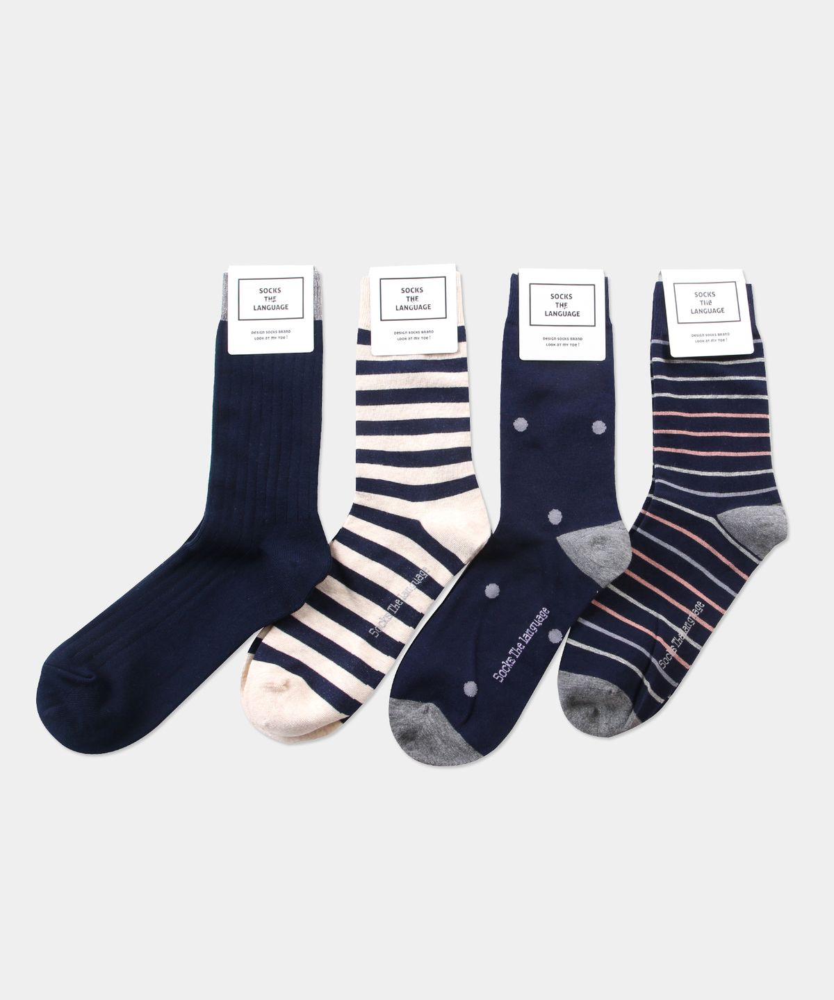 삭스더랭귀지(SOCKS THE LANGUAGE) 파니에 패턴 남성양말(4SET)