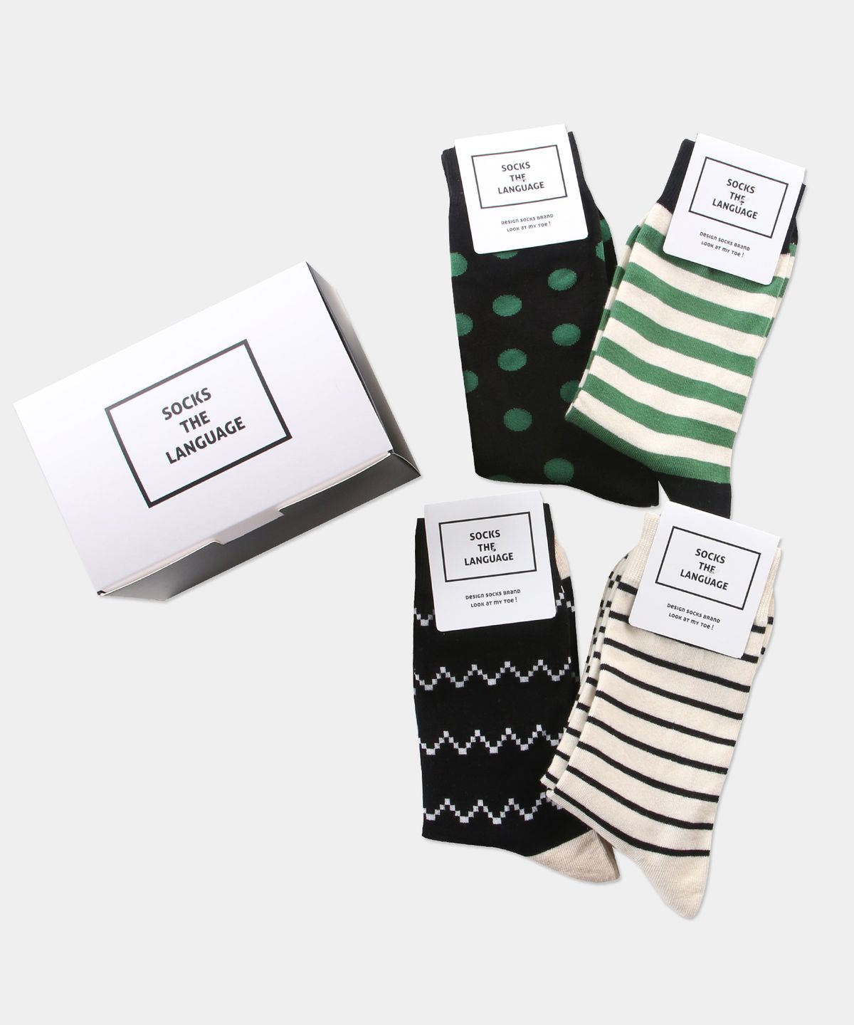 삭스더랭귀지(SOCKS THE LANGUAGE) 샌더 패턴 양말(4SET)