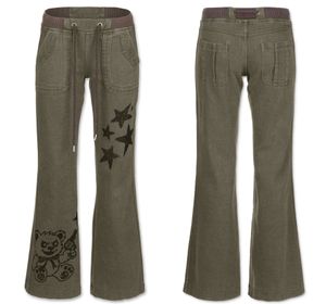 스타릿 로우 웨이스트 워싱 팬츠 [워싱 카키]