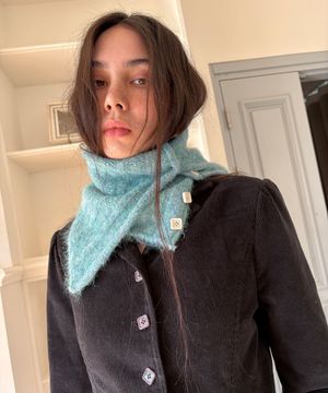 BUTTON SCARF NECK WARMER / mint