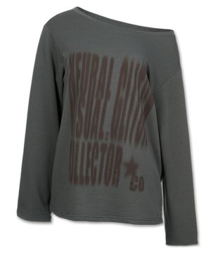 브러쉬드 플리스 글리치 탑 [차콜]