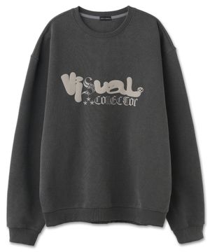 피그먼트 아트워크 스웻셔츠 [차콜]