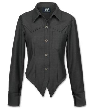 오버레이 판넬 솔리드 셔츠 [딥 그레이]