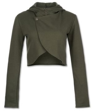 투웨이 클래스프 컷 후드 집업 [카키]