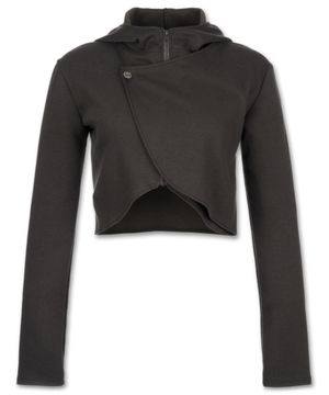 투웨이 클래스프 컷 후드 집업 [차콜]