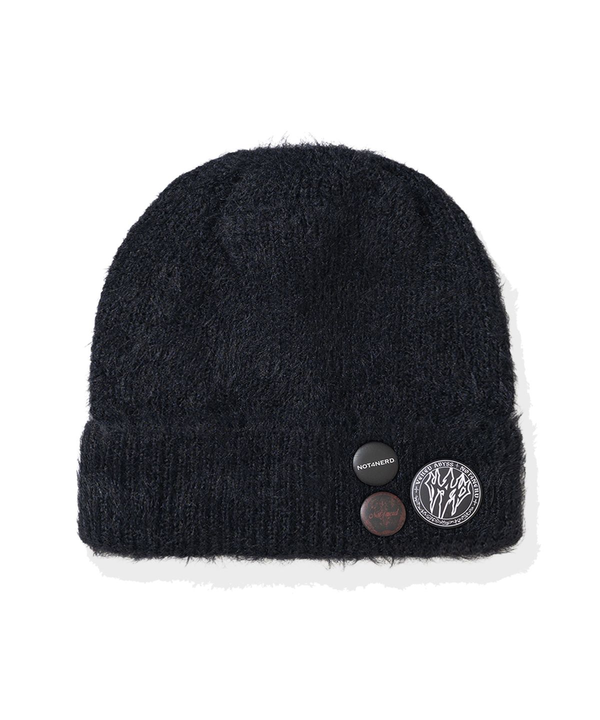 낫포너드(NOT4NERD) Long Cuff Badge Beanie - Black