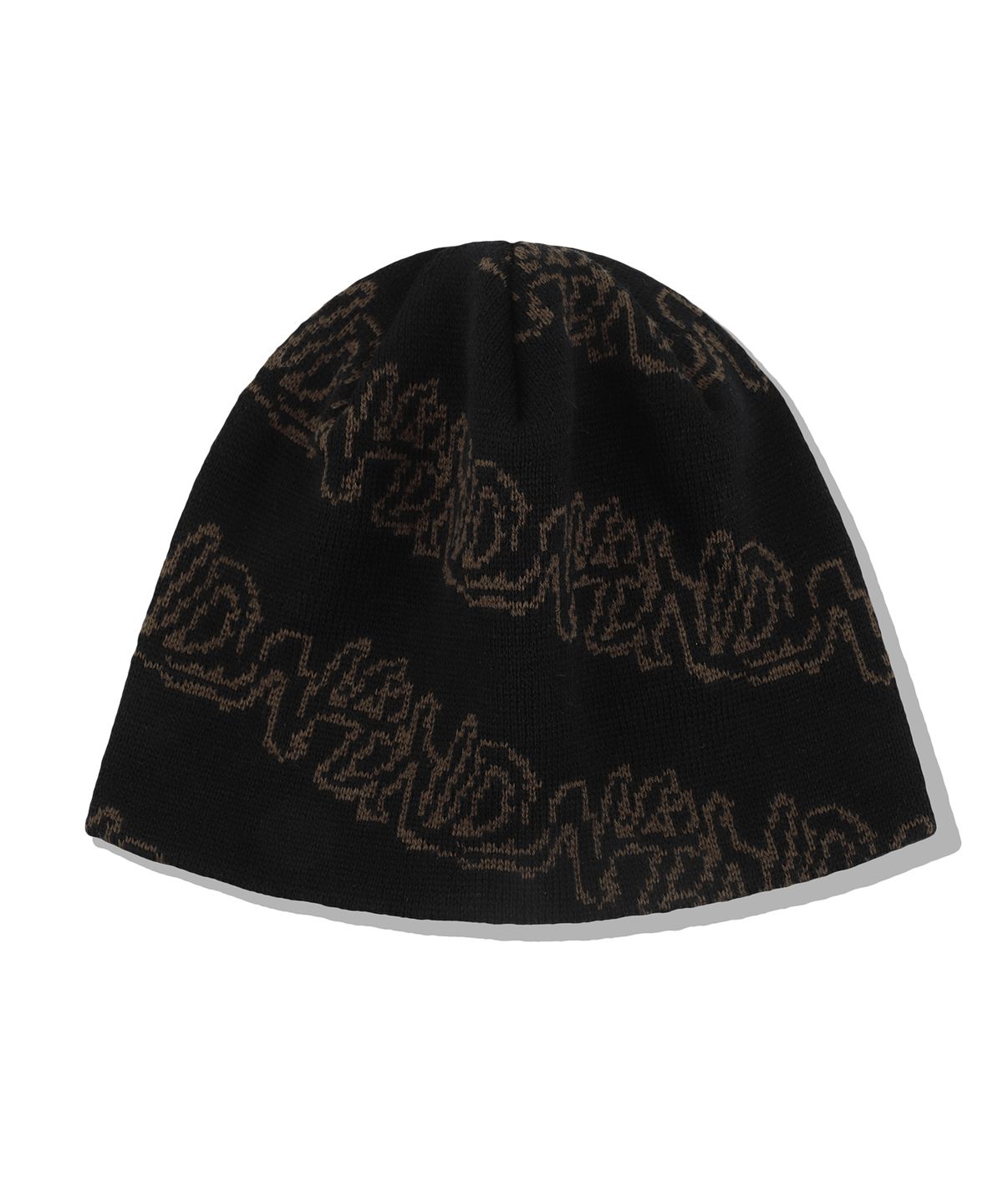 낫포너드(NOT4NERD) N4ND Monogram Jacquard Beanie - Black