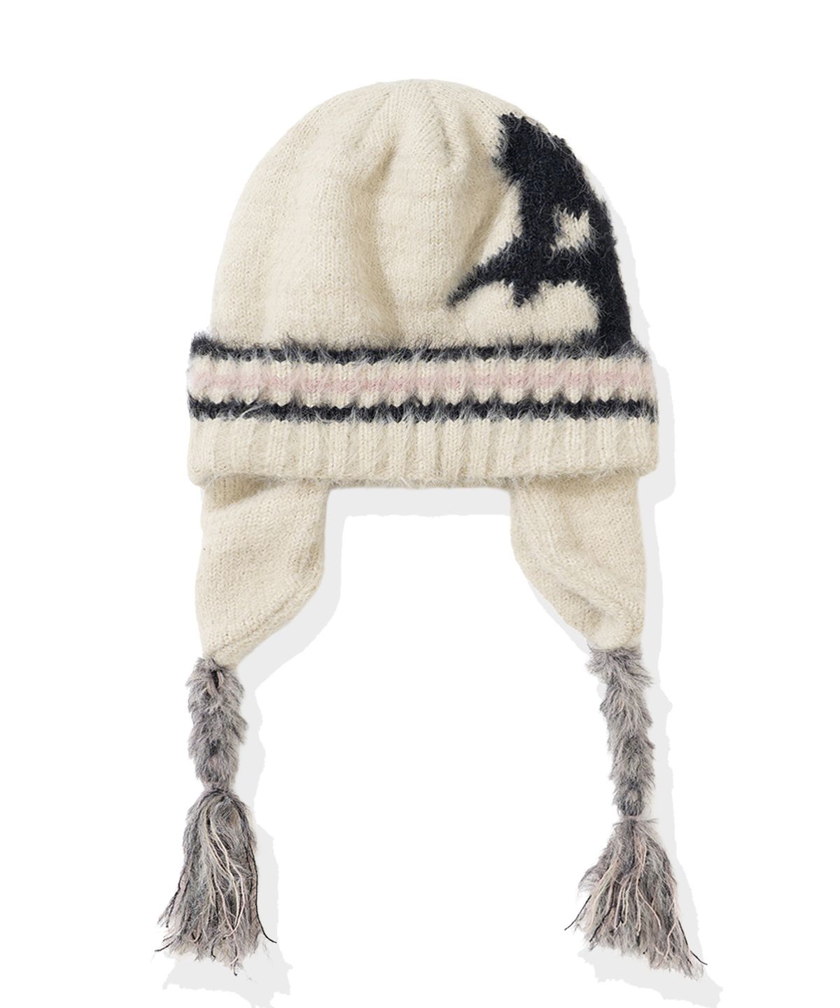 낫포너드(NOT4NERD) Chasm Symbol Fuzzy Beanie - Beige