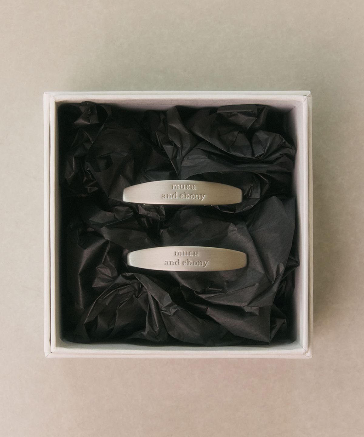 무쿠앤에보니(MUCU AND EBONY) [선물포장] Classic Logo Hair Pin (2ea) _ Silver