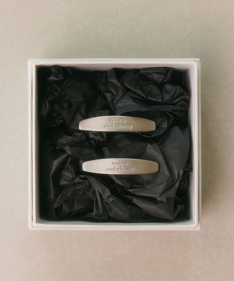[선물포장] Classic Logo Hair Pin (2ea) _ Silver
