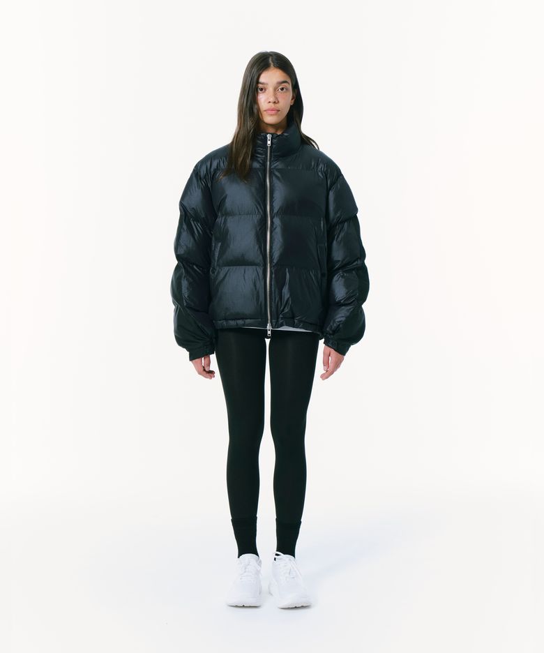 Mixed Cordura Jacket (Premium Goose Down) Semi Over Fit (BLACK)