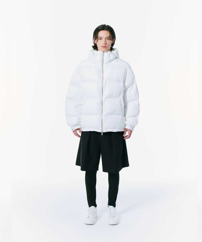 Mixed Cordura Hoodie Jacket (Premium Goose Down) Semi Over Fit (OFF WHITE)