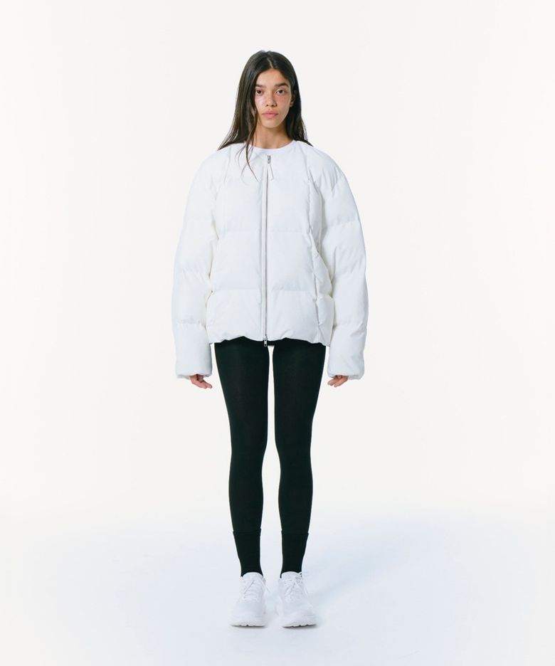 Oblique line Padding Jacket (3M Featherless) Over Fit (OFF WHITE)