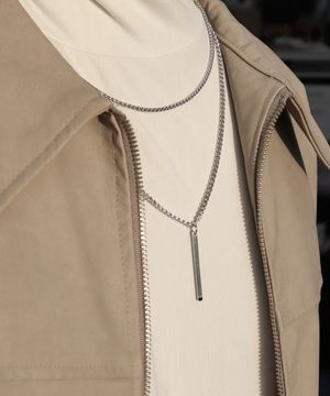 두줄 목걸이 레이어드 써지컬스틸 스틱 체인 CLEF PITCH