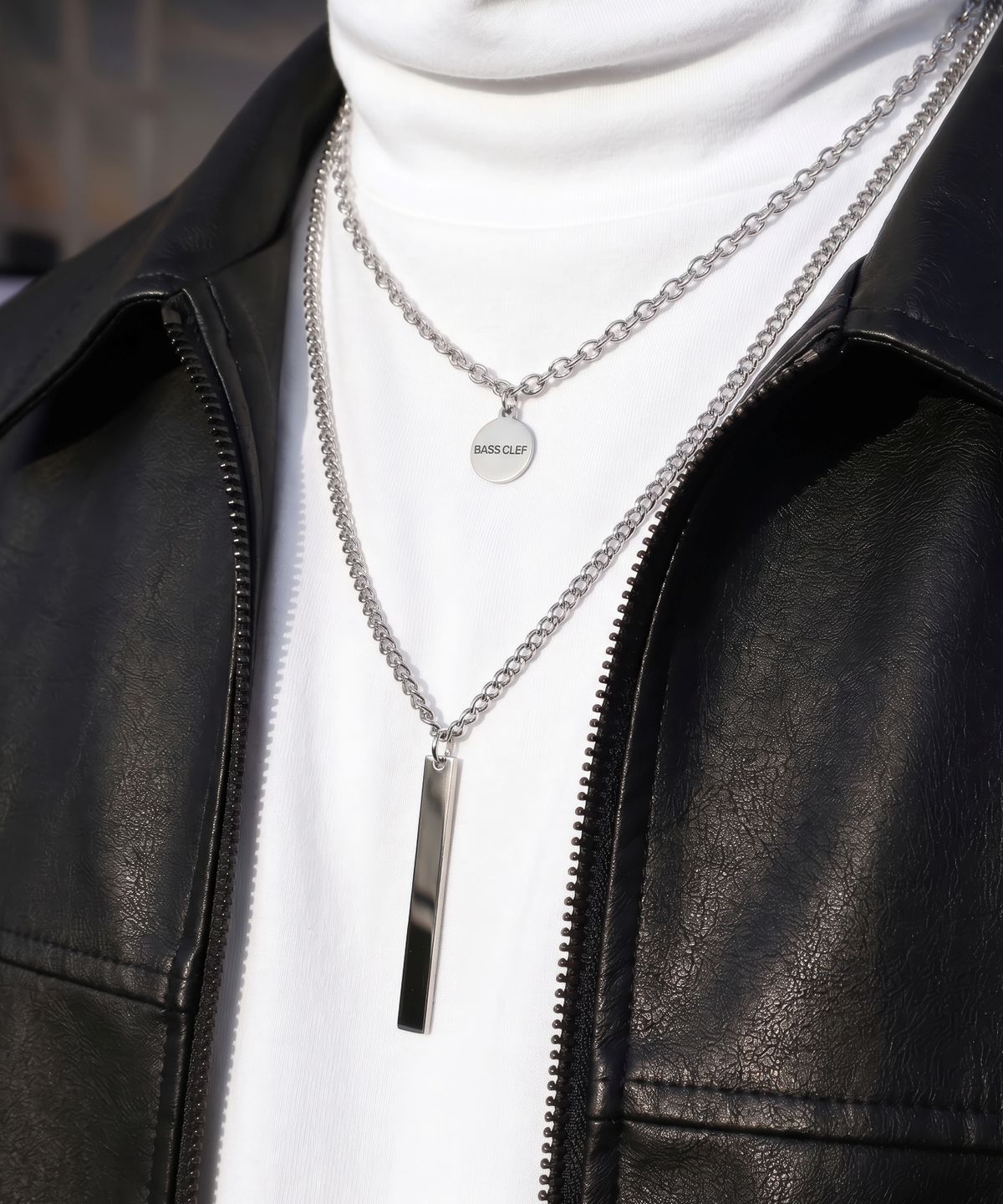 베이스클레프(BASSCLEF) 남자 목걸이 스틱 체인 CLEF STICK SET C NEC