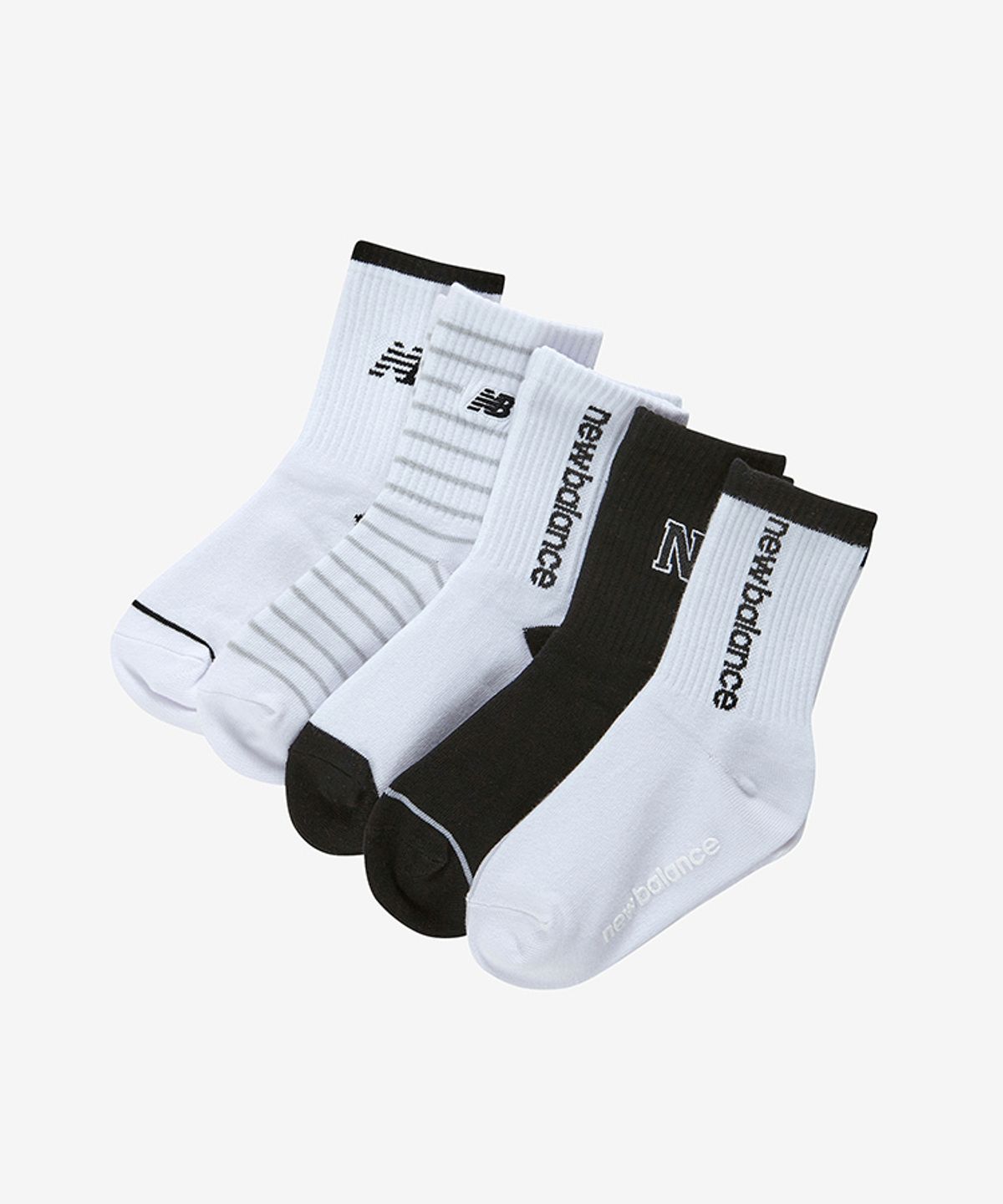 뉴발란스 키즈(NEWBALANCEKIDS) [5PCS] 에센셜 아동 장목 양말 박스 NK8EGS205U10