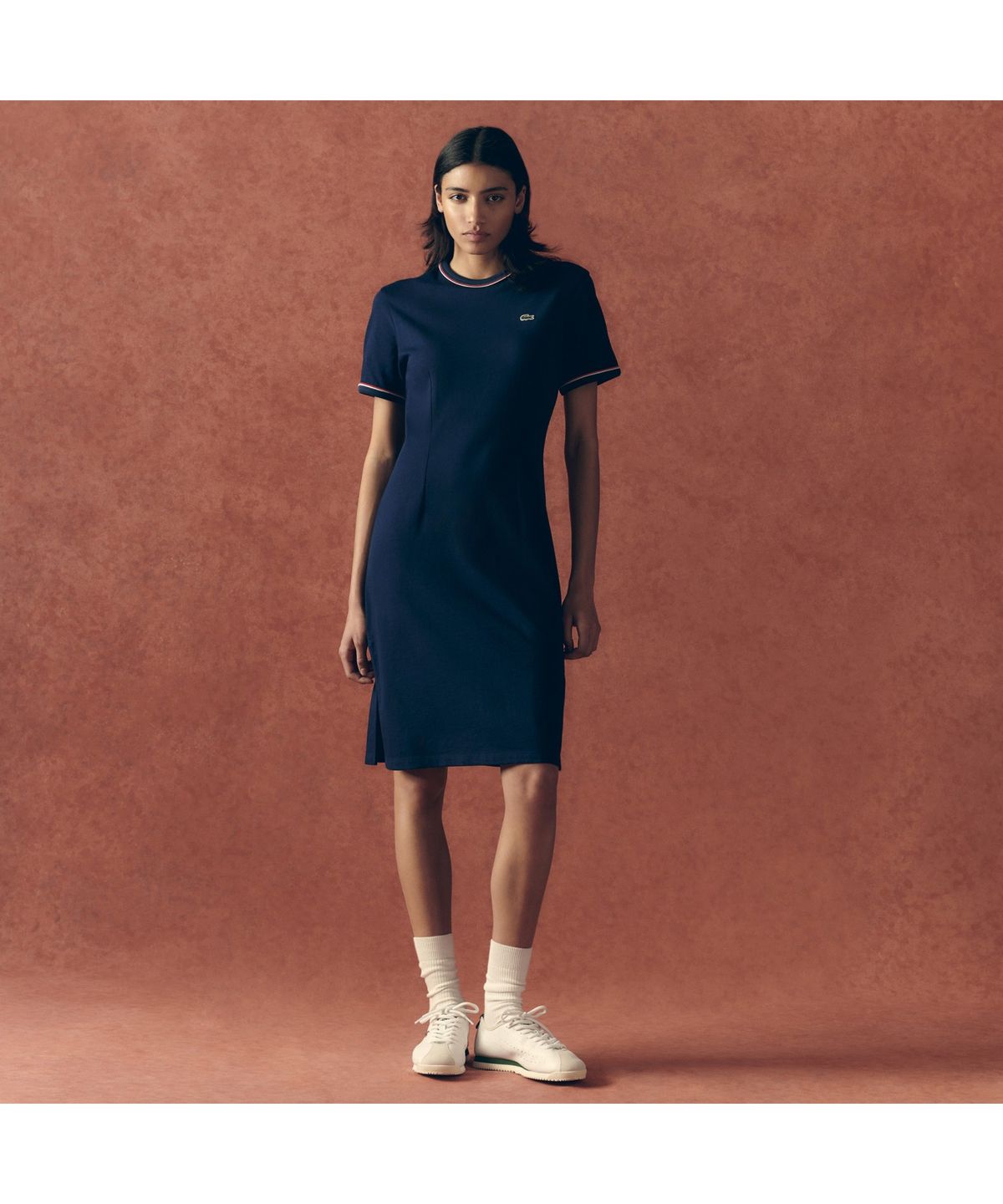라코스테(LACOSTE) 여성 에센셜 핏앤플레어 티셔츠 드레스 EF9988-55G GWI