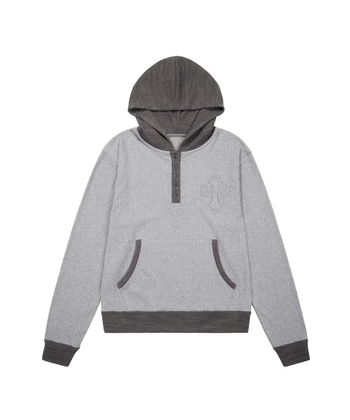 아캄(AAKAM) CROS2 Contrast Button Hoodie (Gray)