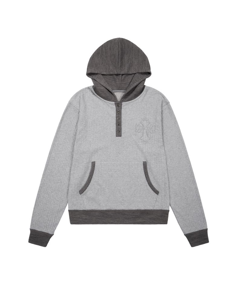 CROS2 Contrast Button Hoodie (Gray)