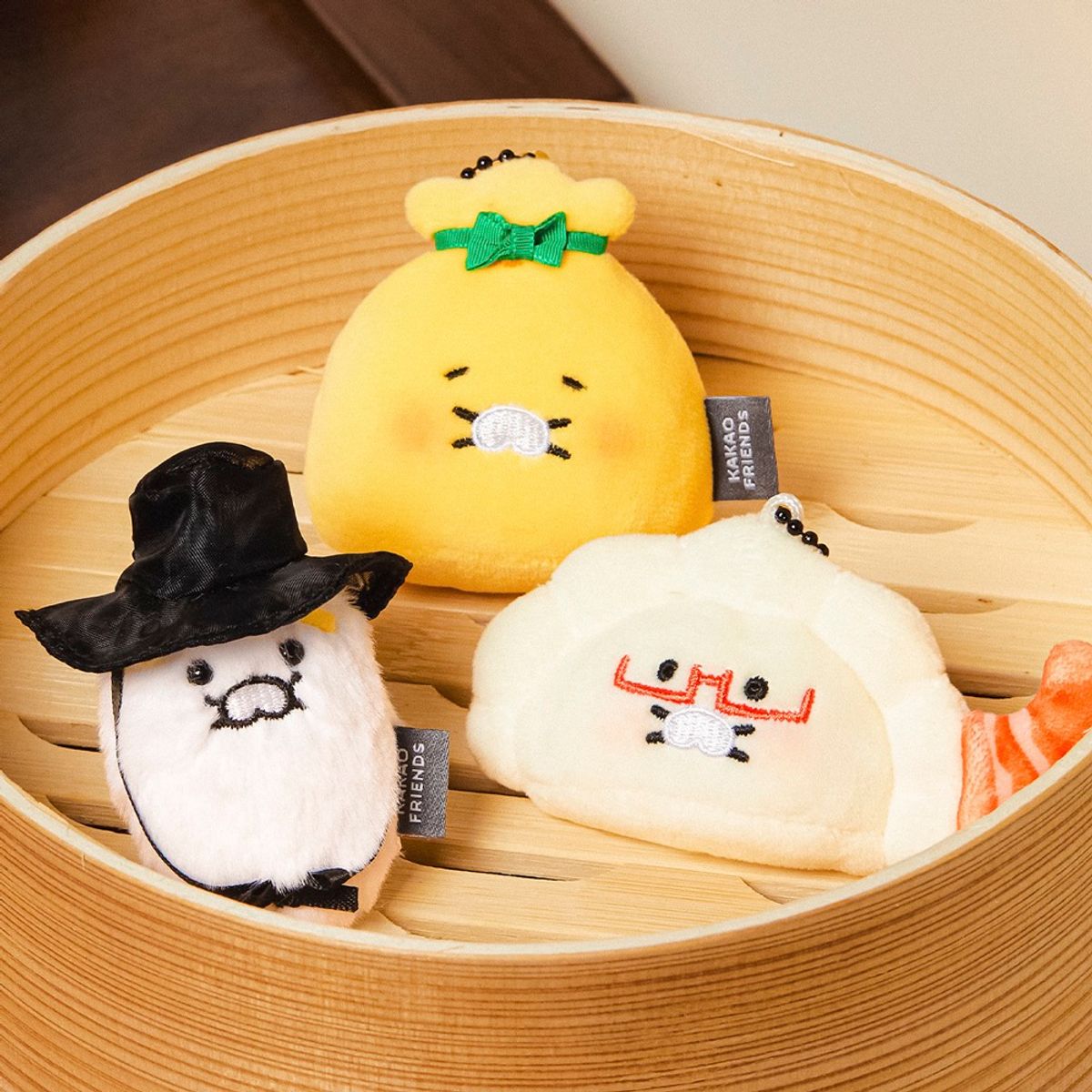 카카오프렌즈(KAKAO FRIENDS) 떡만두국 키링인형 3P 세트_춘식이