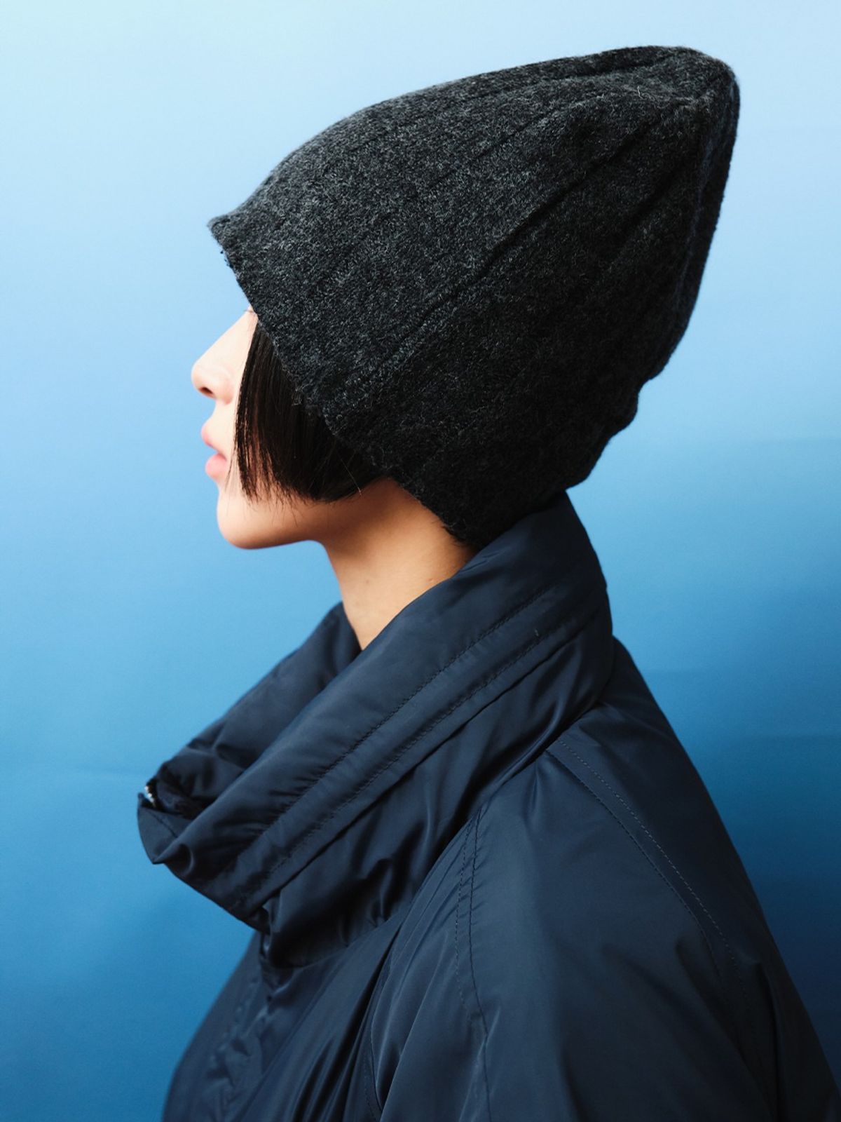 플리즈프로젝트(PLZPROJECT) OVER-RIBBED BEANIE, CHARCOAL