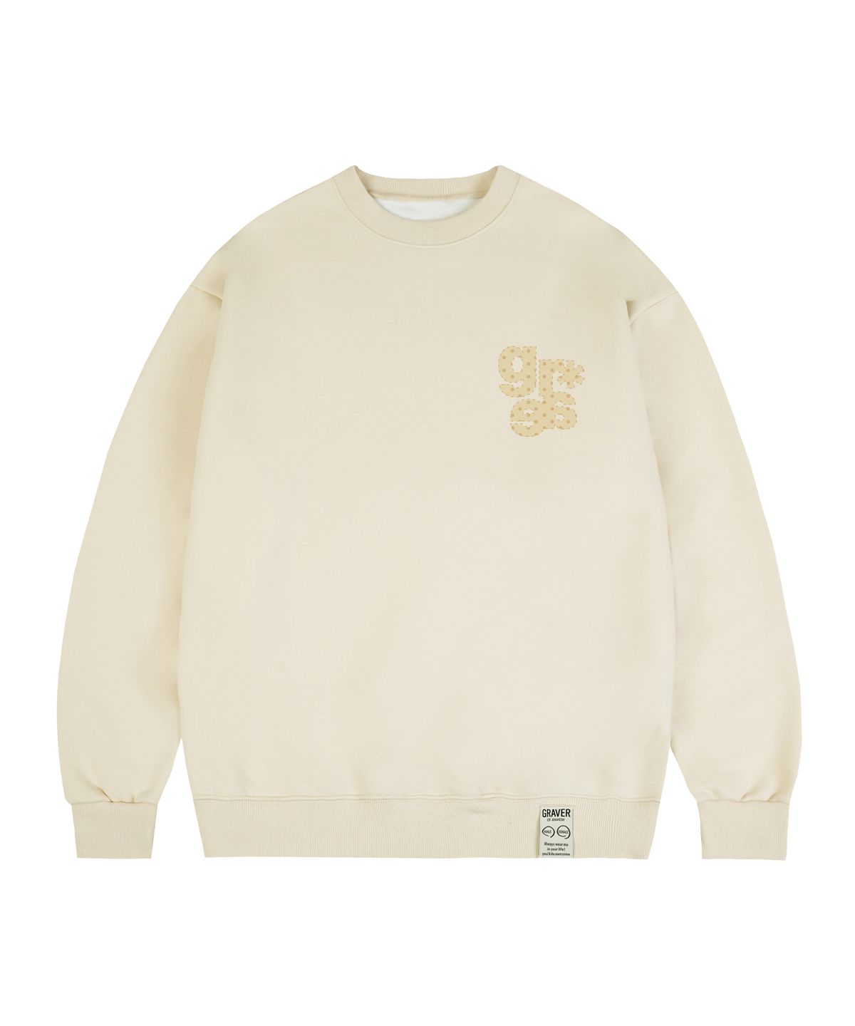 그레이버(GRAVER) [UNISEX]스몰 GRAE-S DOT 맨투맨_크림