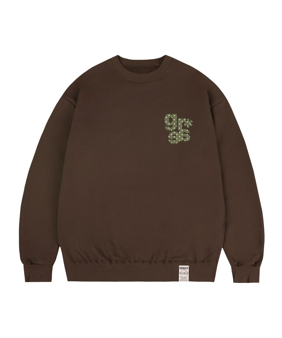 그레이버(GRAVER) [UNISEX]스몰 GRAE-S DOT 맨투맨_브라운