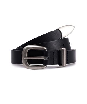 미니멀 웨스턴 카우 레더 벨트 [블랙]