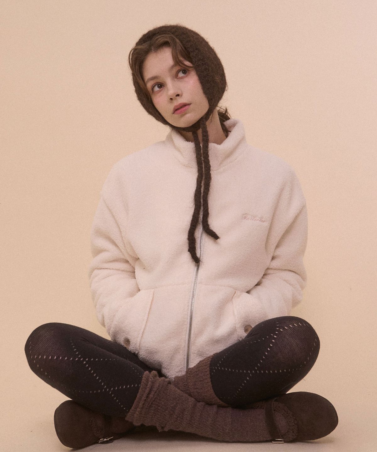 벨리아르(BELLIALEU) TEDDY FLEECE JACKET-IVORY