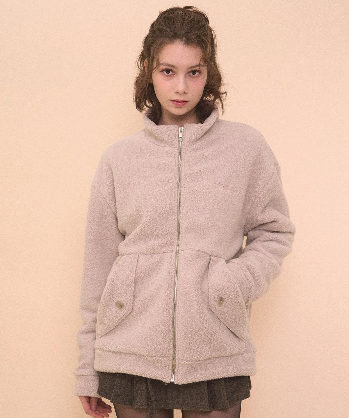 벨리아르(BELLIALEU) TEDDY FLEECE JACKET-CREAM BEIGE