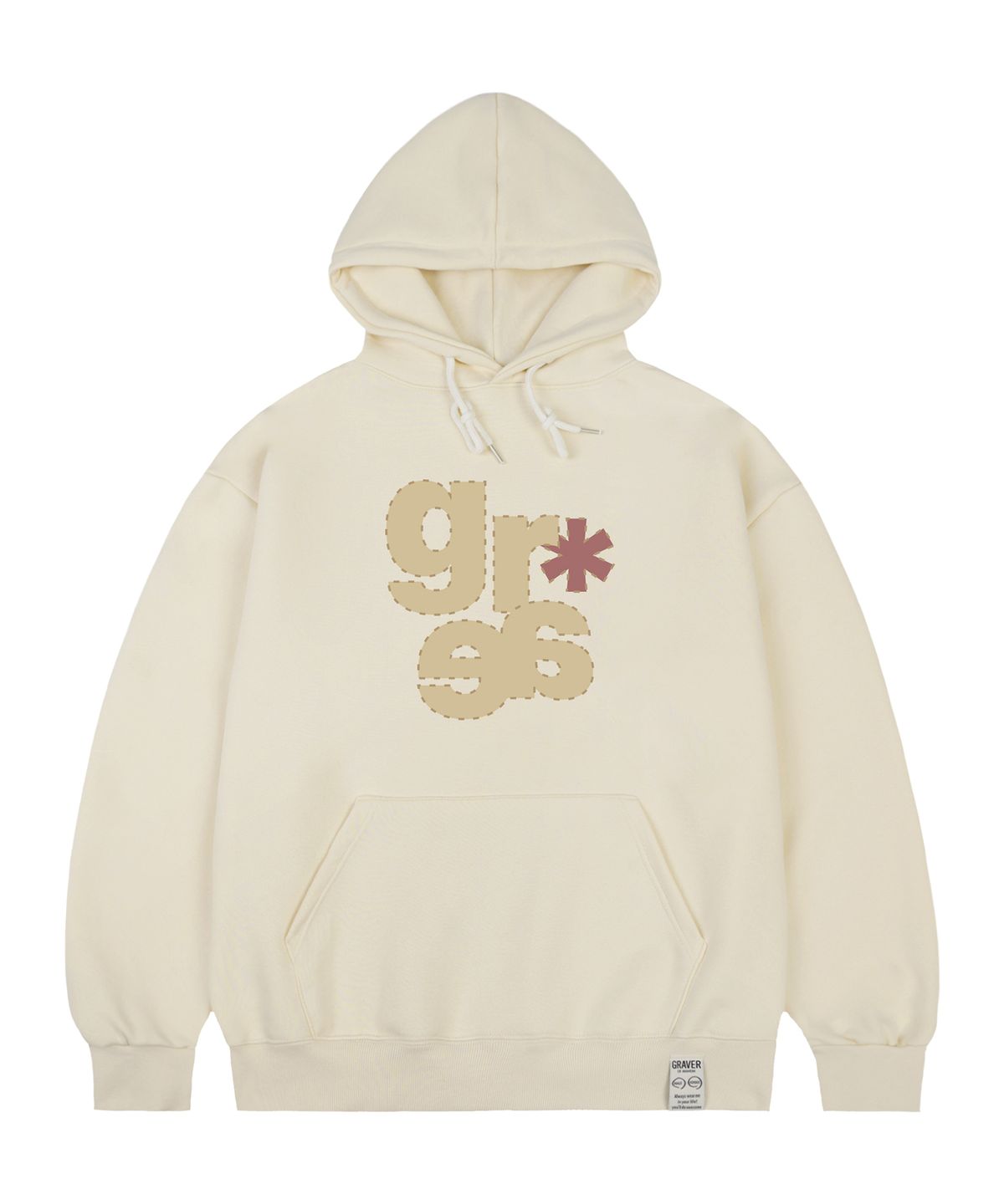 그레이버(GRAVER) [UNISEX]GRAE-S 후드티_크림