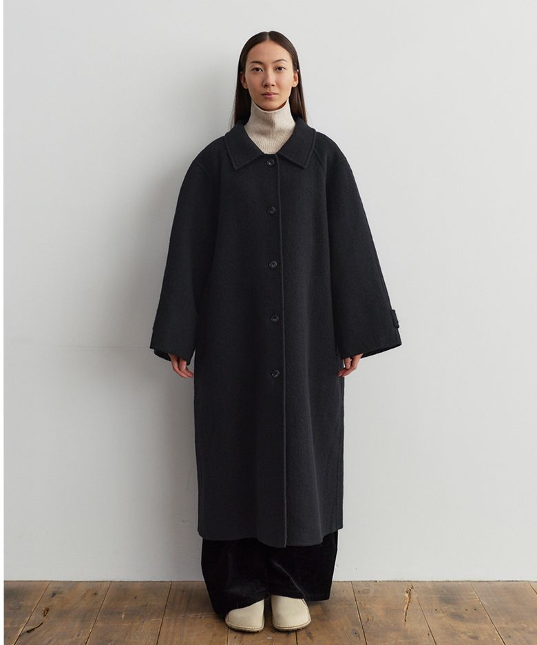 Handmade wool single coat _ black