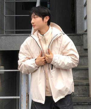 컨버터블 플리스 레이어드 우븐 자켓[크림]